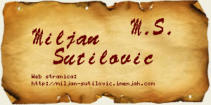 Miljan Šutilović vizit kartica
